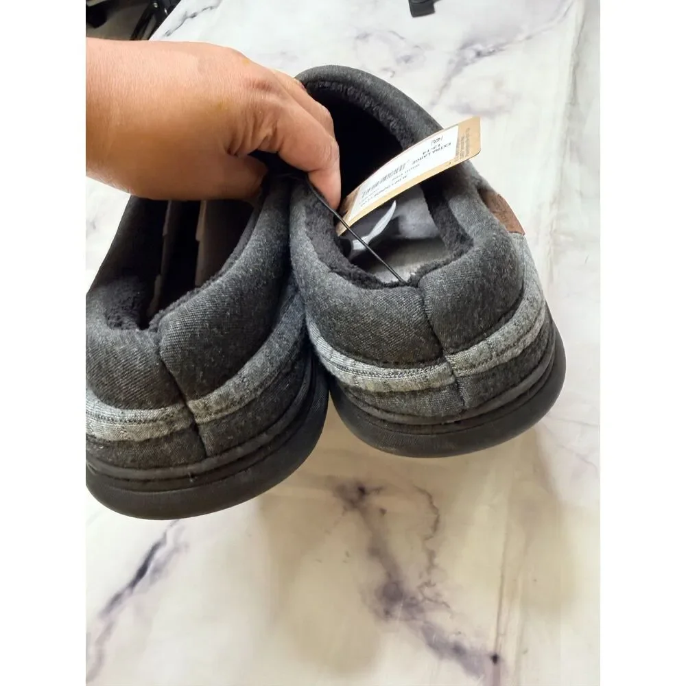 Dearfoams Cozy Comfort Dark Grey Men's Lounge Clog Slipper